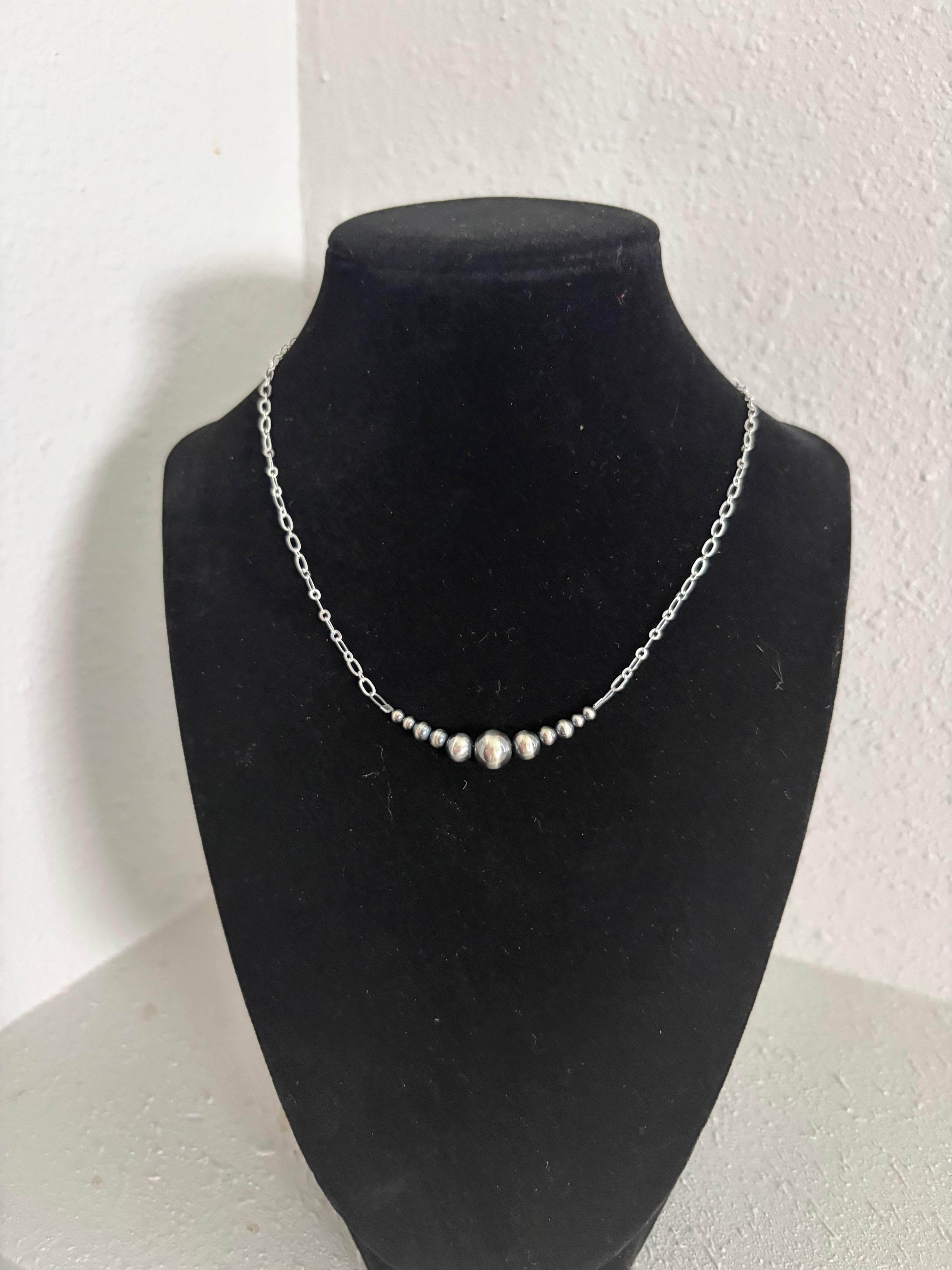 Sterling Silver Graduated Bar Necklace
