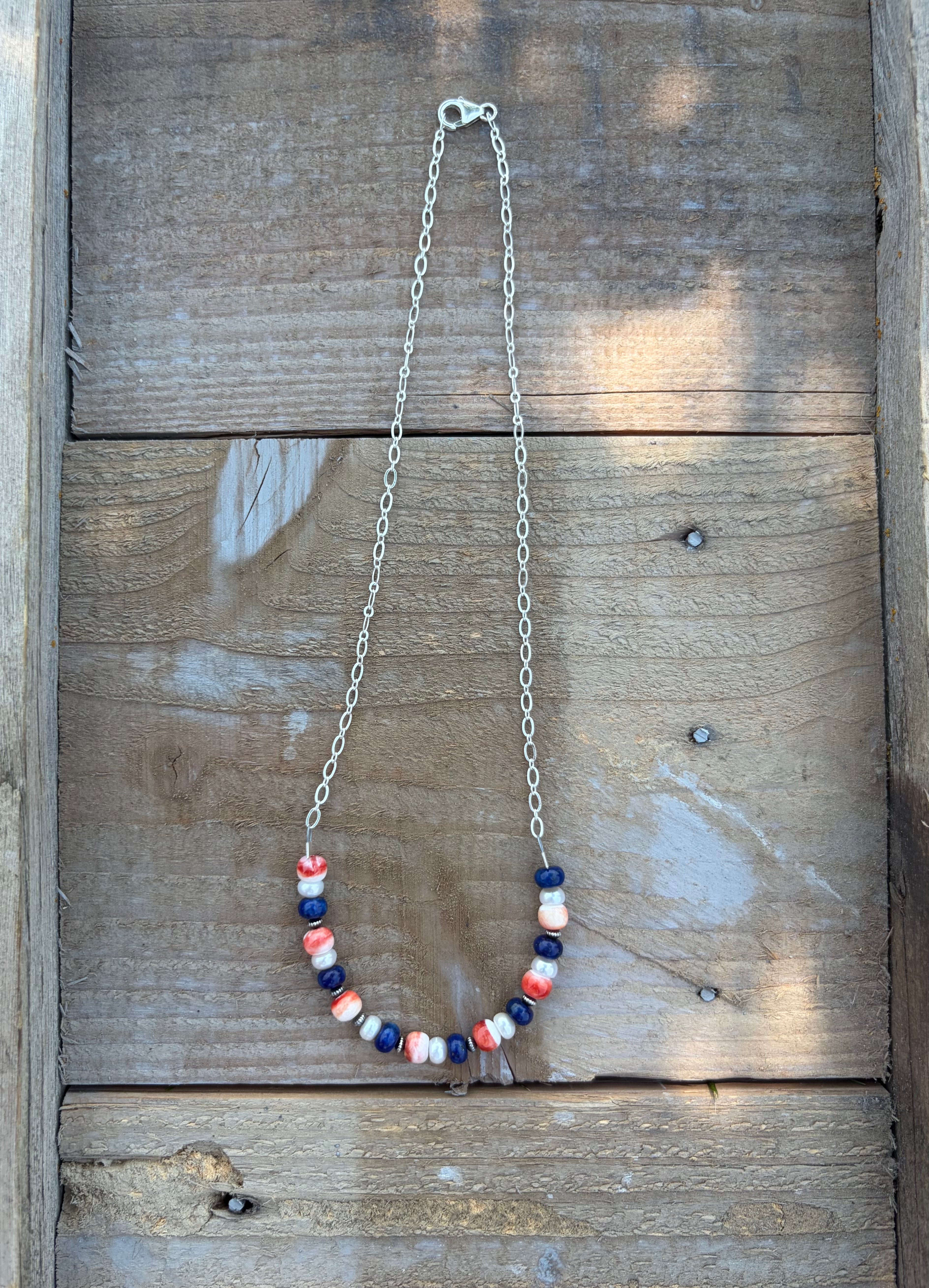 Red White & Blue Bar Necklace