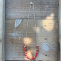 Red Spiny Bar Necklace