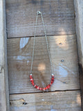 Red Spiny Bar Necklace